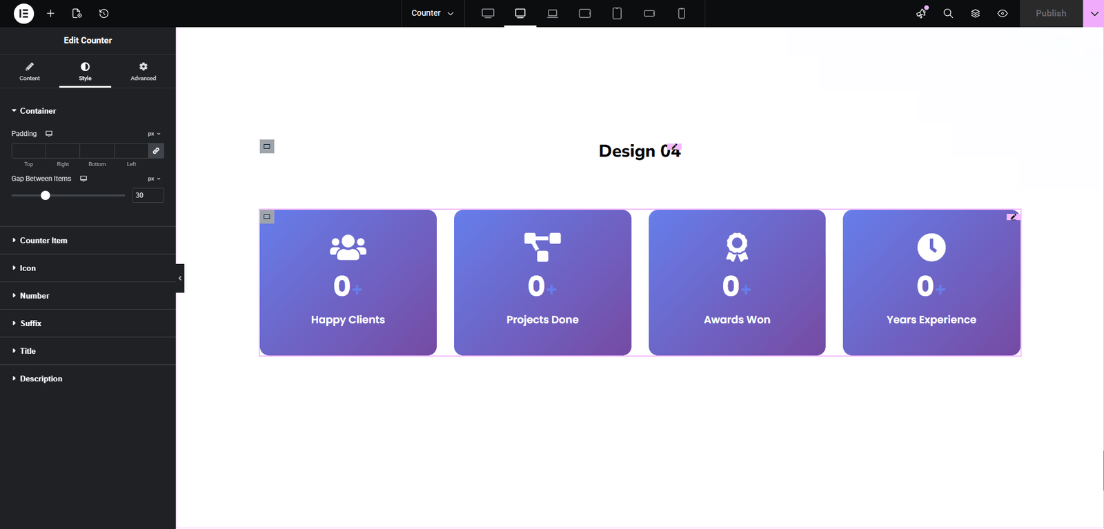 counter widget for elementor
