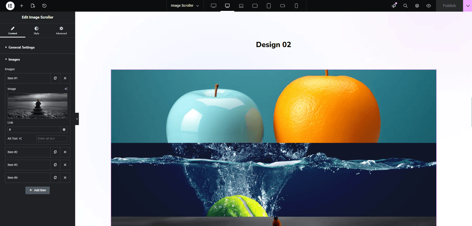 image scroller widget
